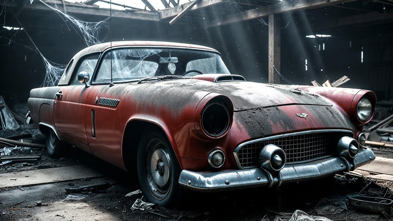 Abandoned 1955 Ford Thunderbird Full ASMR Restoration | From Rusted Relic to Showroom || ASMR