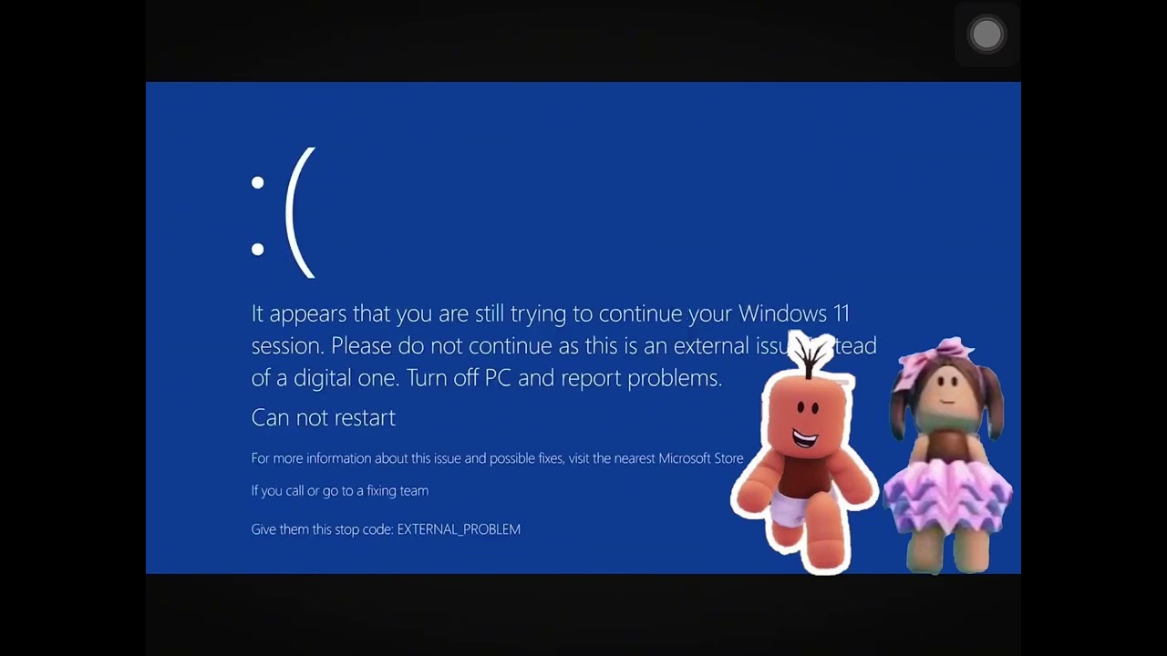 Windows 11 Killscreen but Carl Jr, Carla & Carla Jr sees it
