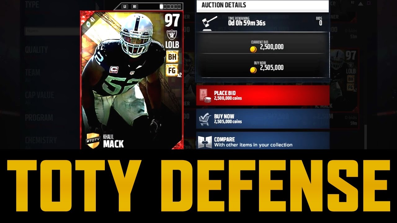 MUT 17 - TEAM OF THE YEAR DEFENSE! 2.5 MILLION CARD OMG! | 3 TOTY GIVEAWAY SOON!