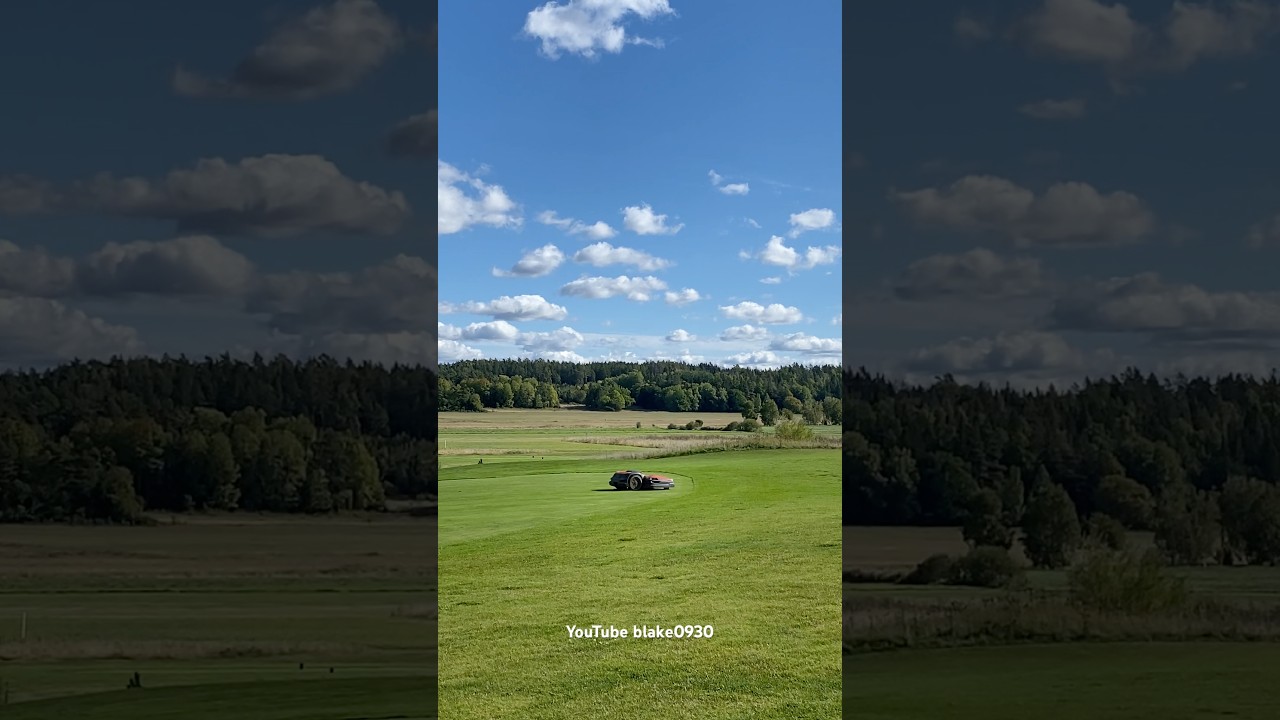 Automatic grass cutter in golf course Sweden ⛳️ #stockholm #shorts #shortvideo