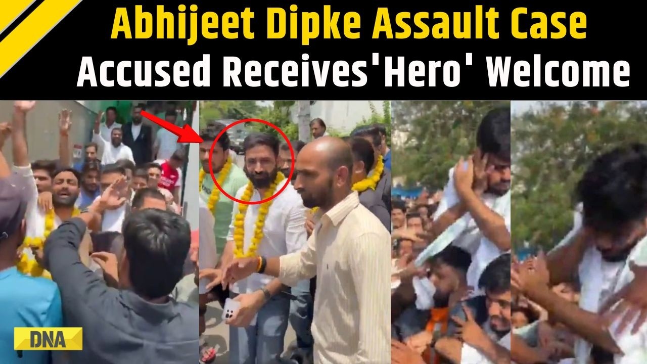 CJP Protest: Men Who Slapped Abhijeet Dipke Receive Heroic Welcome, Garlanded After Release
