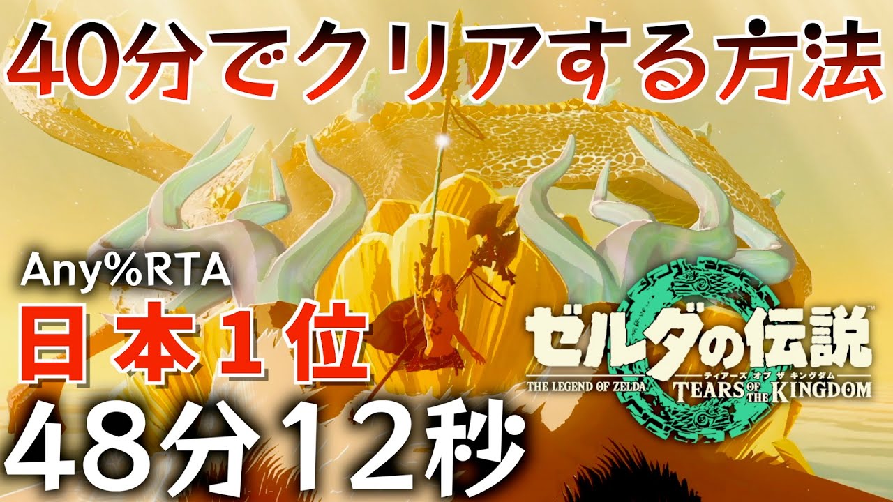 【Any％RTA】日本1位走者がティアキンを40分でクリアする方法を解説します！【ティアキンRTA】【ゼルダの伝説ティアーズオブザキングダム】【Totk】