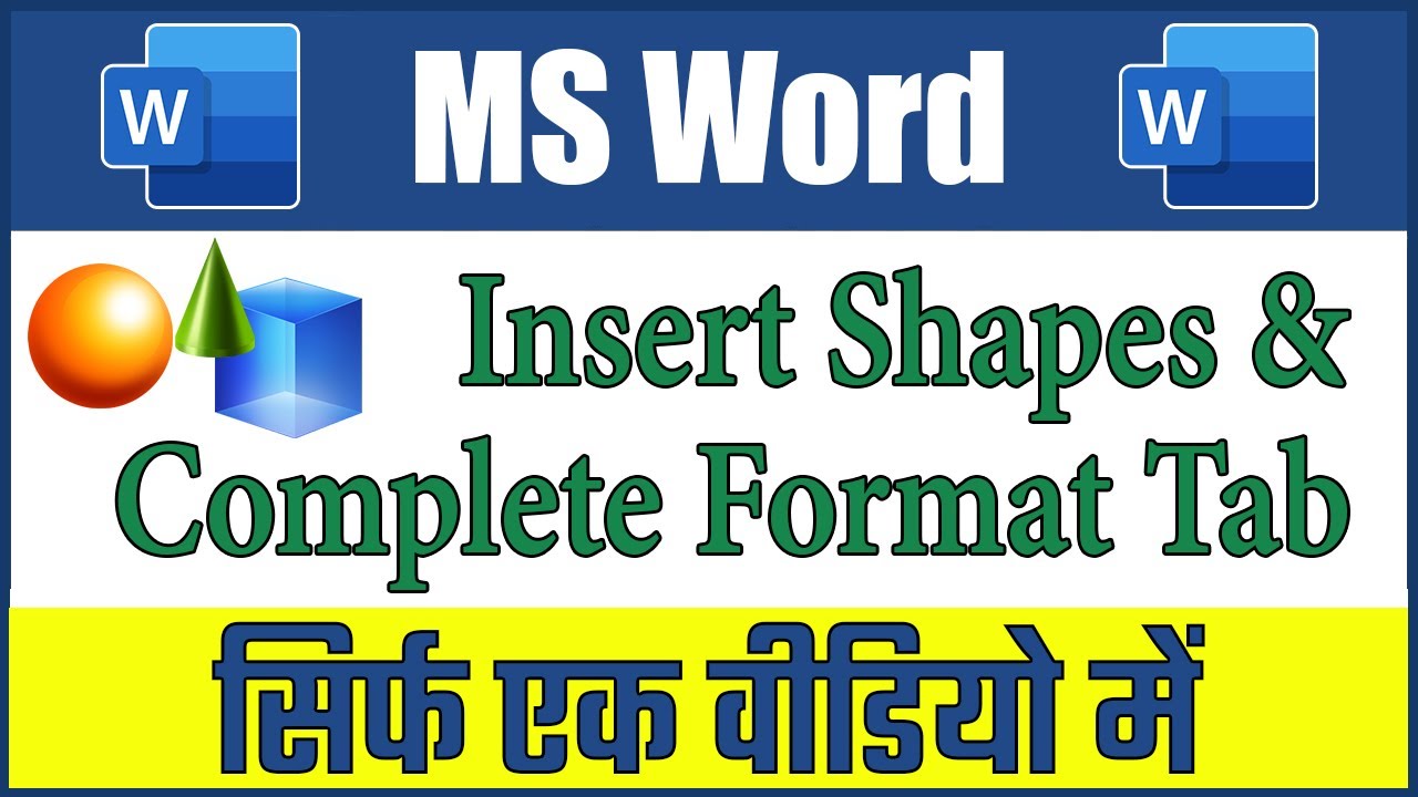 How To Insert Shapes in MS Word | Format Tab For Shapes in MS Word
