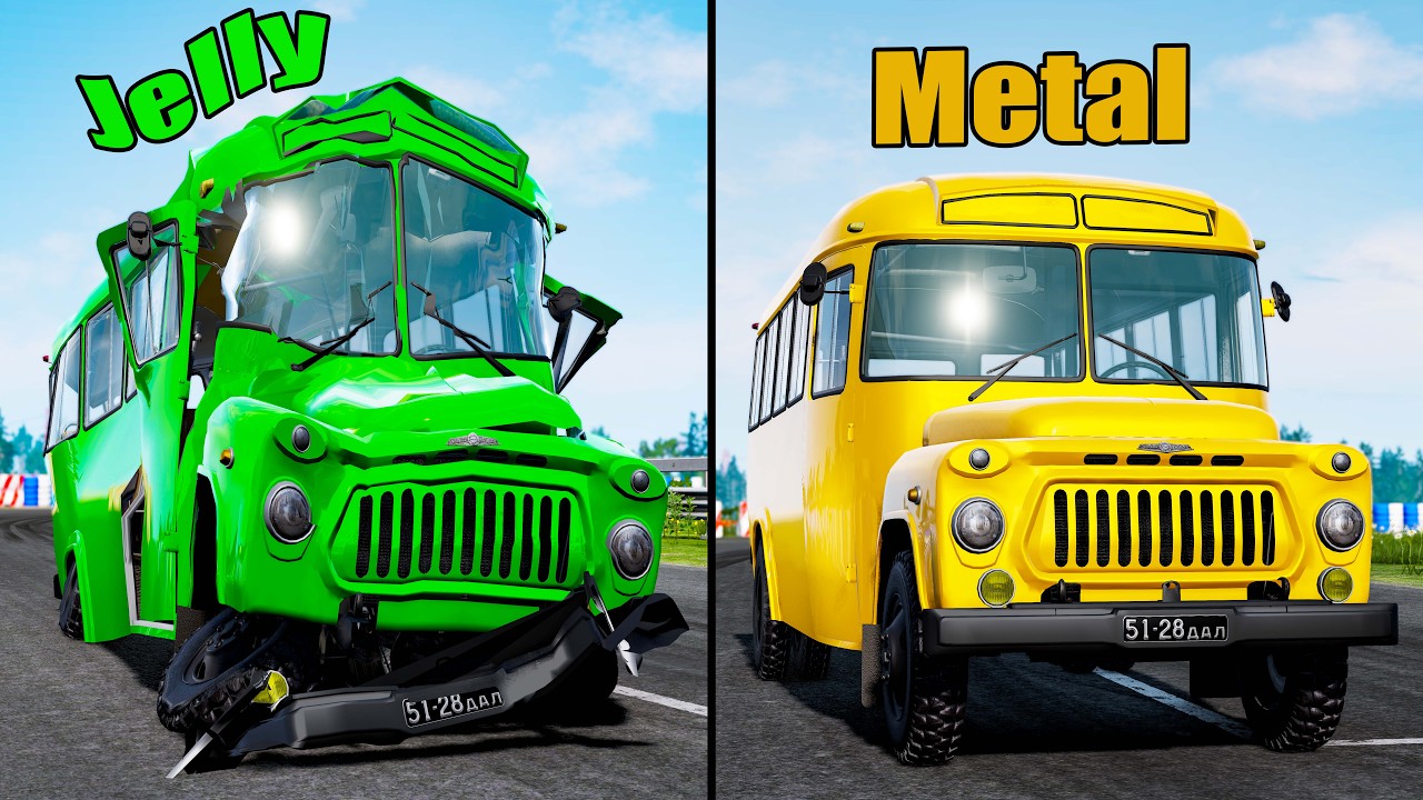 Jelly Car vs Metal Car #10 - Beamng drive