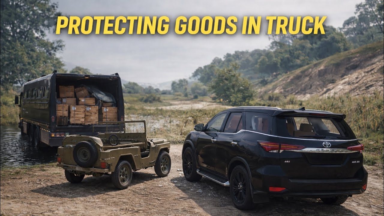 convoy protecting goods in truck on offroad|franklin|gta 5