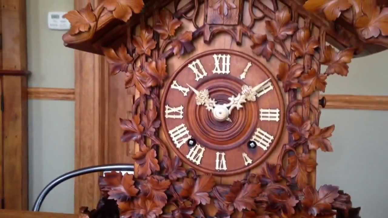 Extremely Rare Musical Beha Shelf Cuckoo Clock 6 Tune Music Box C. 1880 Fruit Wood
