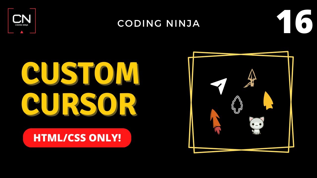 Создание пользовательского курсора на HTML и CSS | Coding Ninja