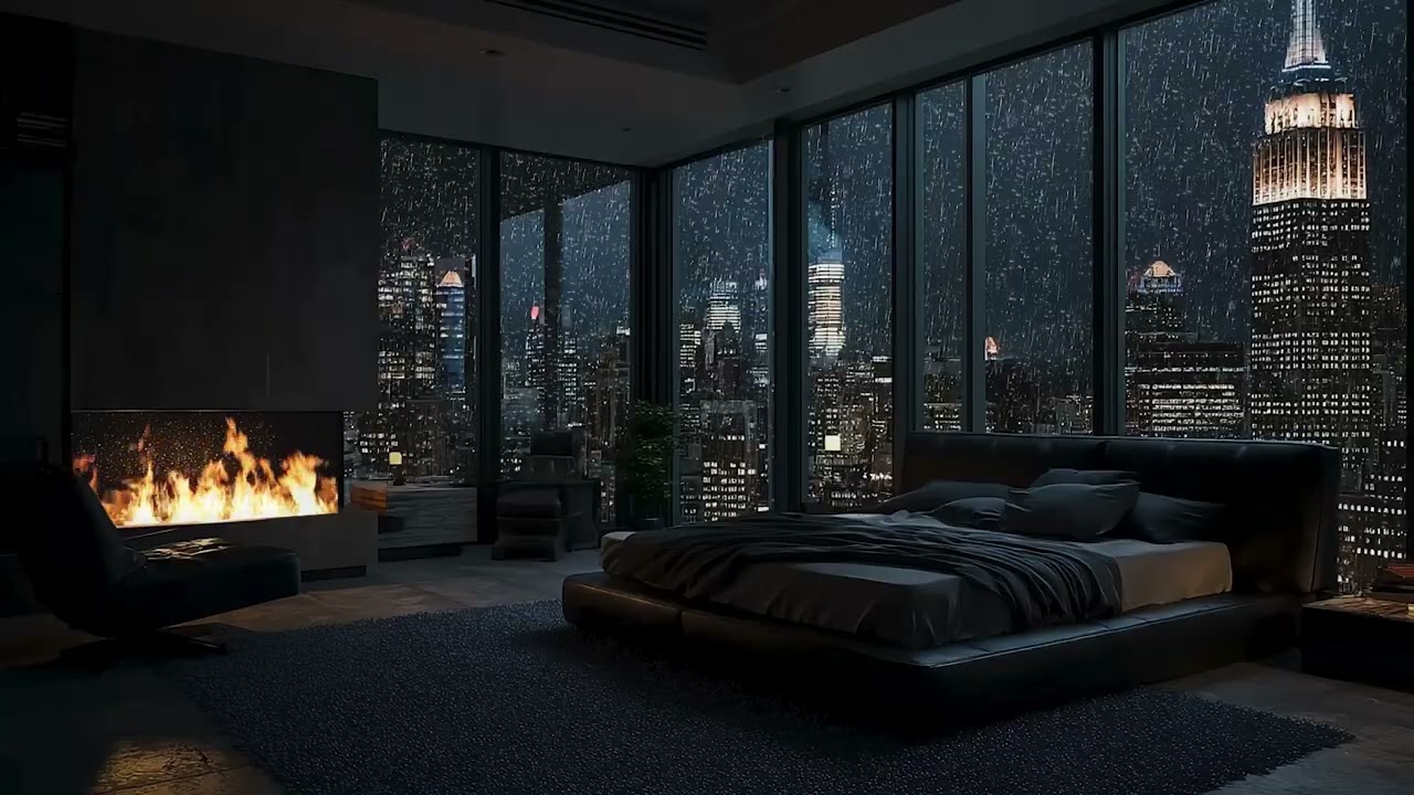 NO ADS 🔥 Cozy Cabin Rain & Fireplace Sounds ⛈️ | Stress Relief