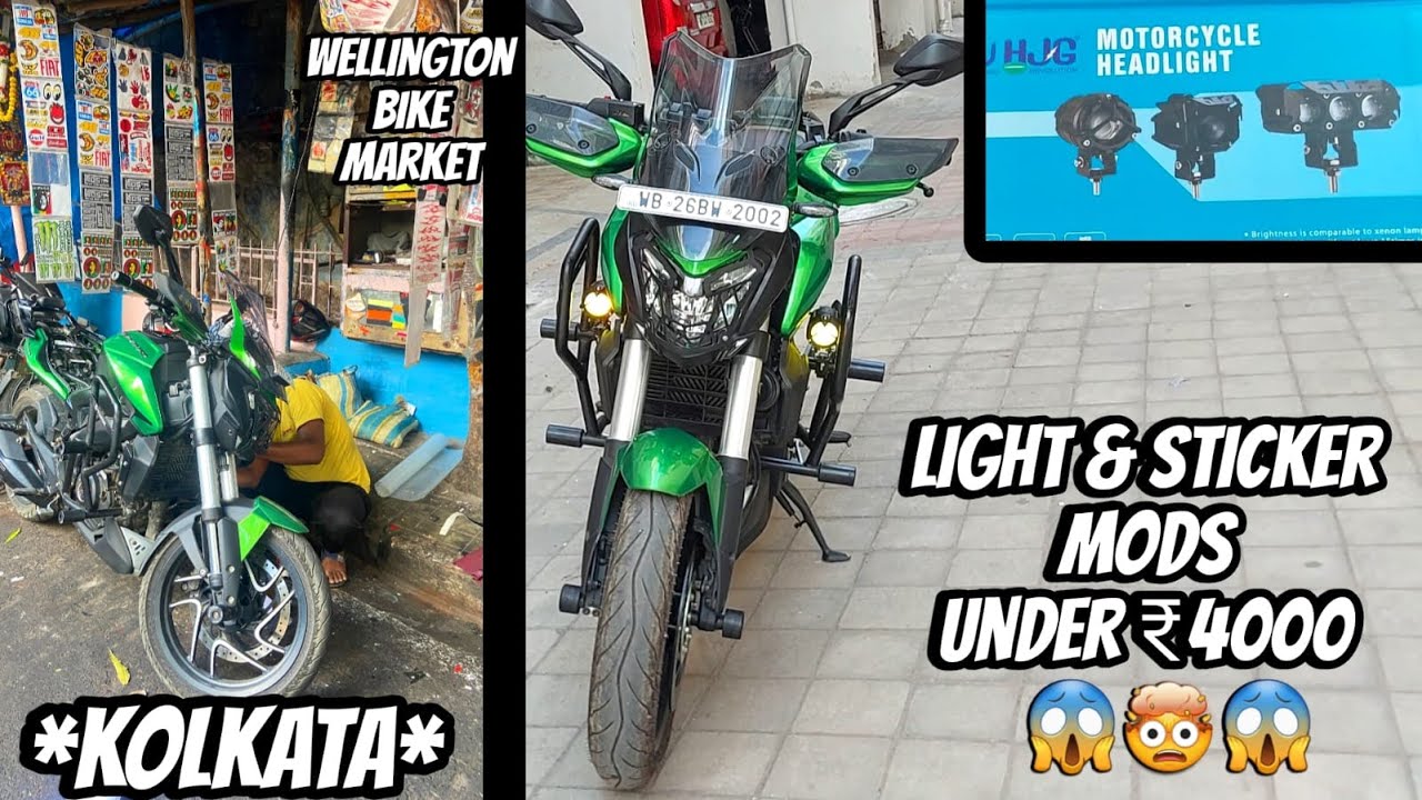 Bike MODIFICATIONS under Rs4k || Dominar 400 || Fog light & Stickers || Watch till the END 😱