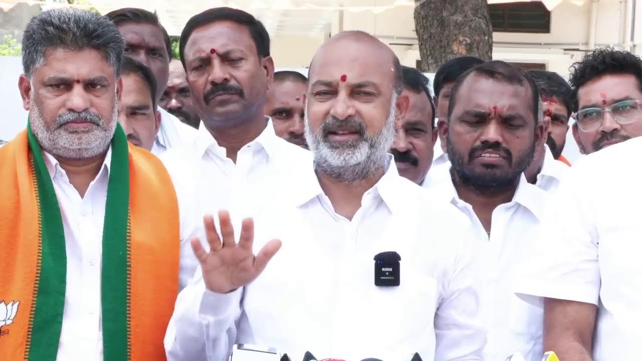 Live : Addressing the Media in karimnagar