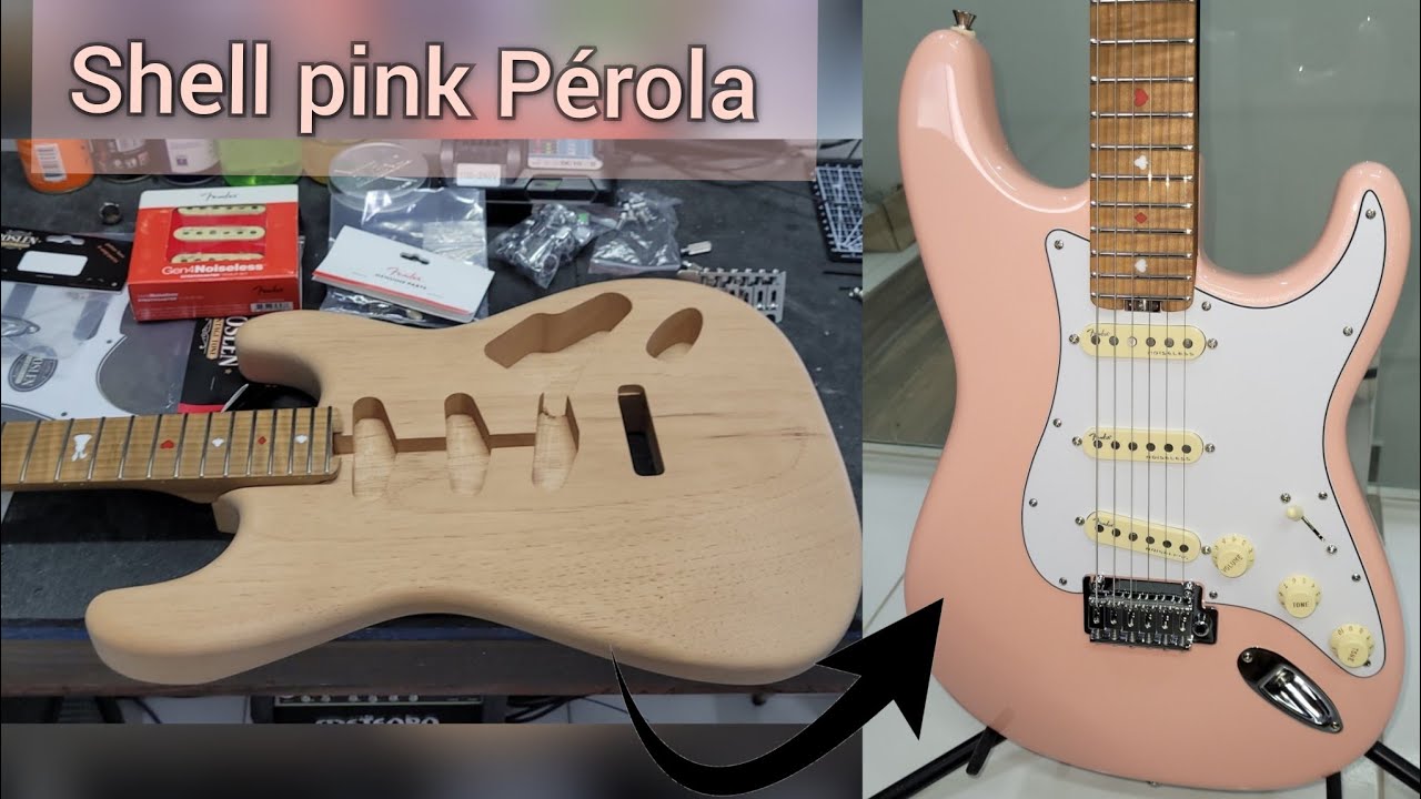 Guitarra Kaiser Strato - Pintura Shell pink Pérola - Captação Fender N4