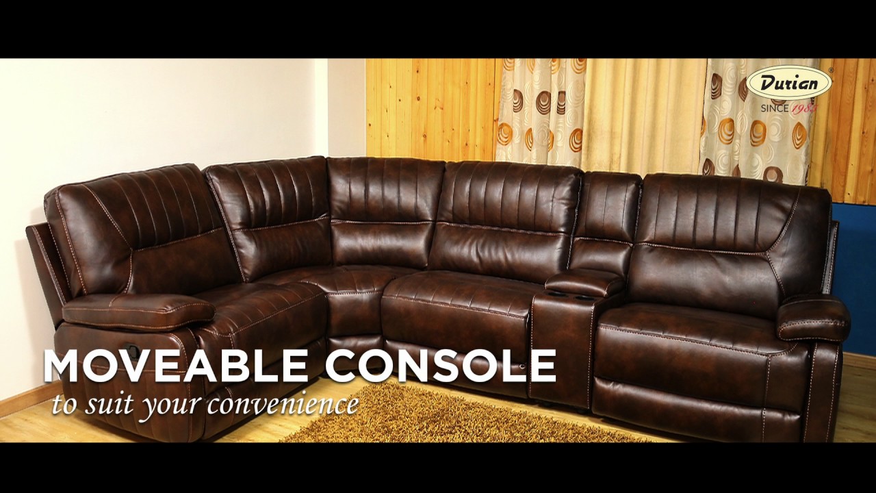 Rollins L Shape Nappa Aire Recliner Sofa Set At Durian