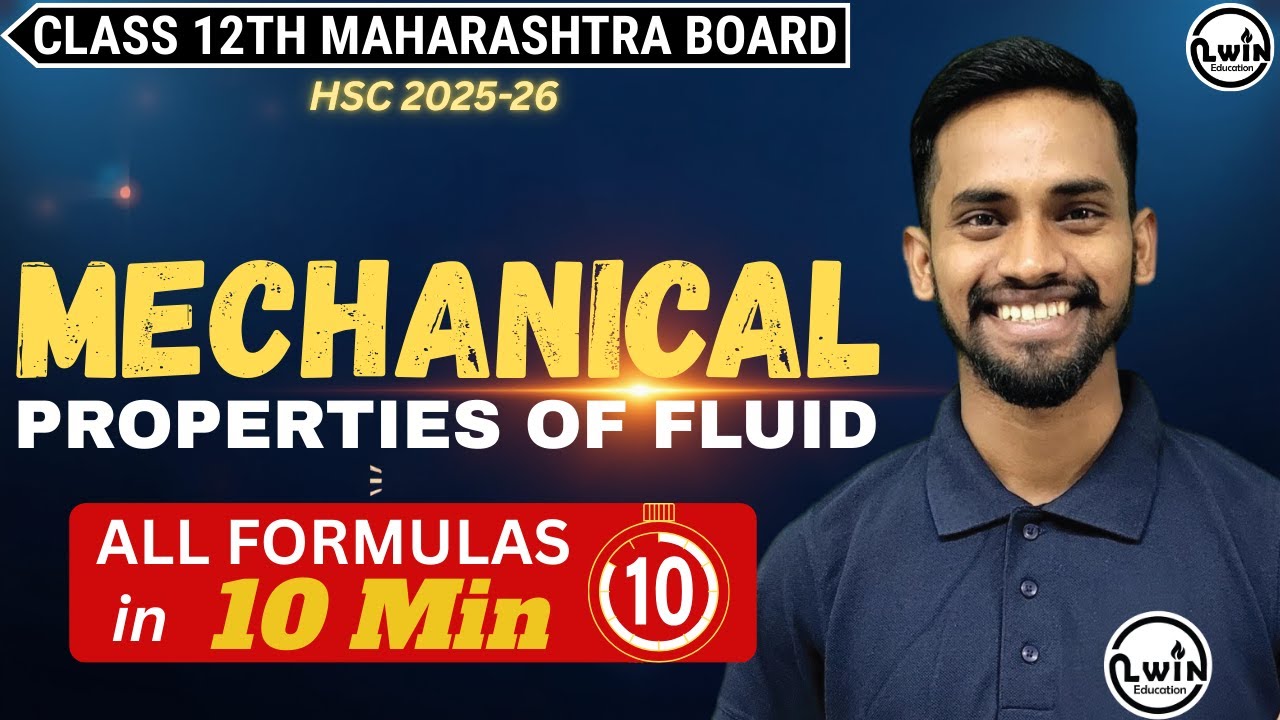🔥 All Mechanical Properties of Fluid Formulae in 10 Minutes | Class 12 Physics | Maharashtra Board
