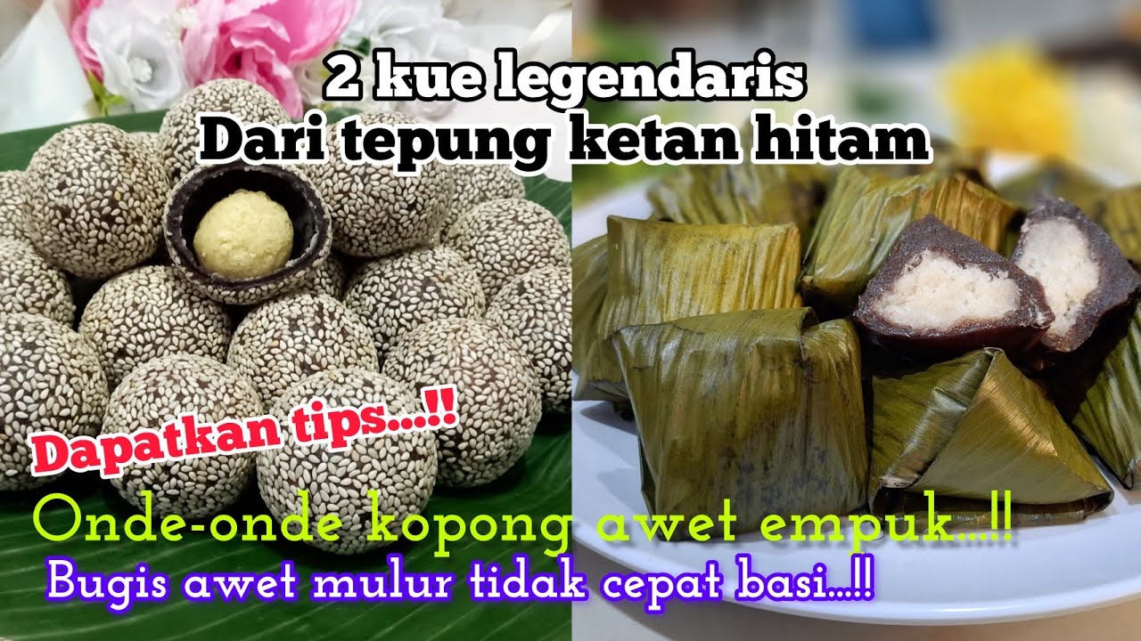 2 kue legendaris dari tepung ketan hitam #ondeonde #bugis #mendut