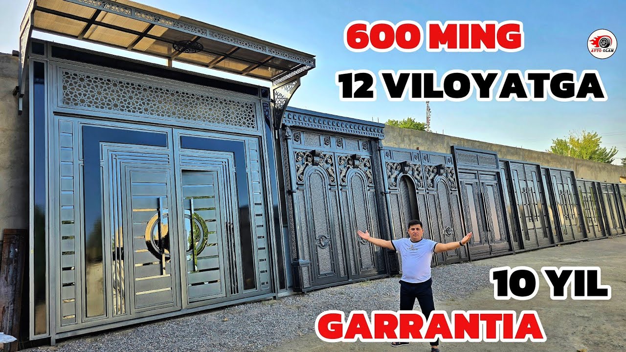 10 YIL KAFOLATI BILAN YANGI FASONDAGI TEMIR DARVOZA NARXLARI..AVTO OLAM 