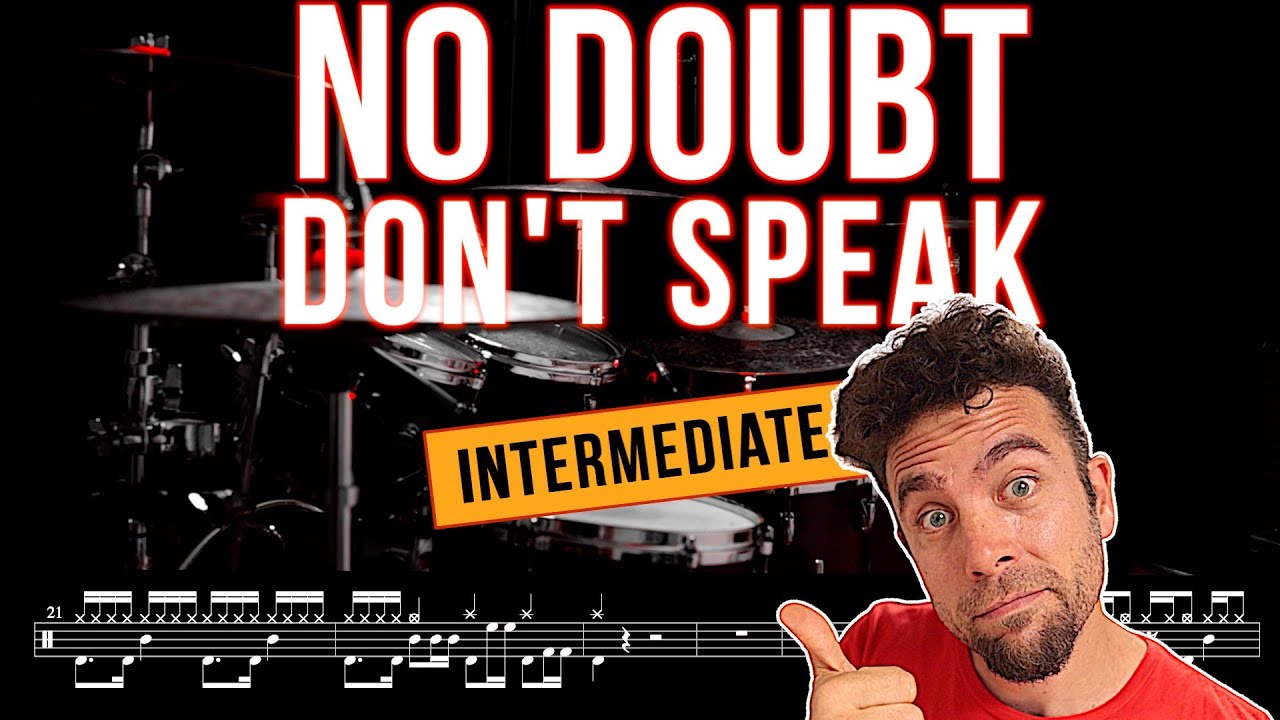 No Doubt - Don't Speak - Drum cover (with scrolling drum score)