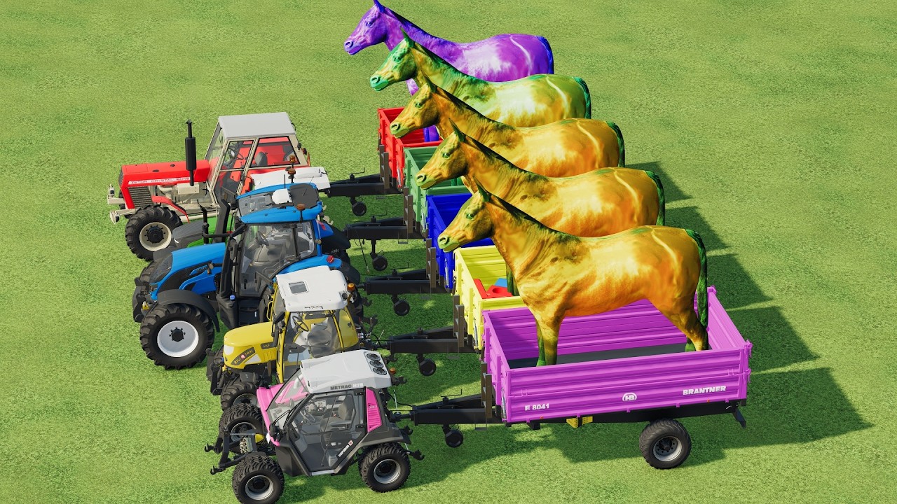 Garage with Colors - ALL MIXER TRUCK WITH DOUBLE FLATBED TRAILER TRUCK, IVECO, DAF, MACK FT PART 19