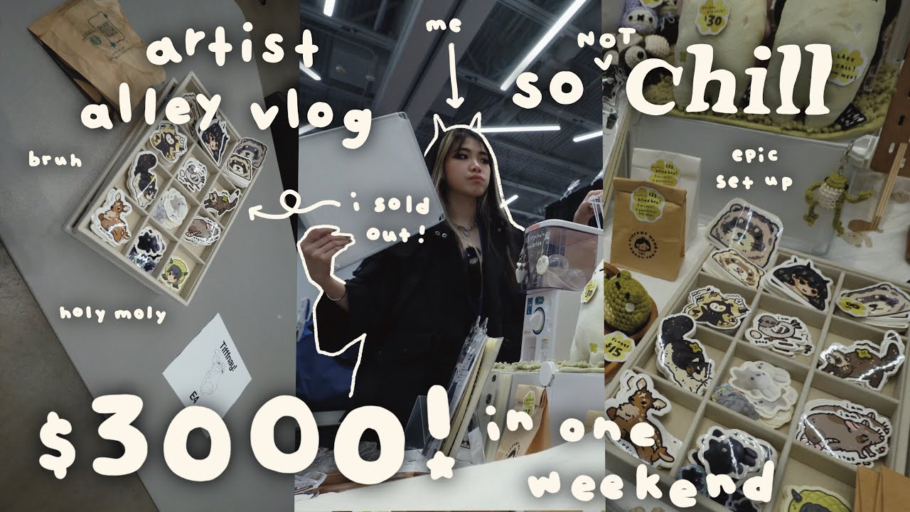 My Least Chill Vlog Yet,,, HOW MUCH I MADE In 2 Artist Alleys in 2 Days  | Tiffany Weng