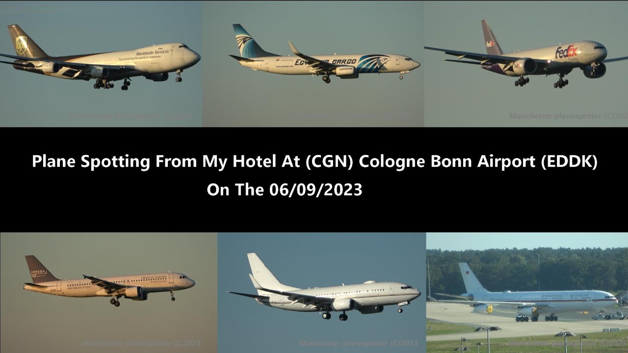 (4K) Plane Spotting From My Hotel At (CGN) Cologne Bonn Airport (EDDK) On The 06/09/2023