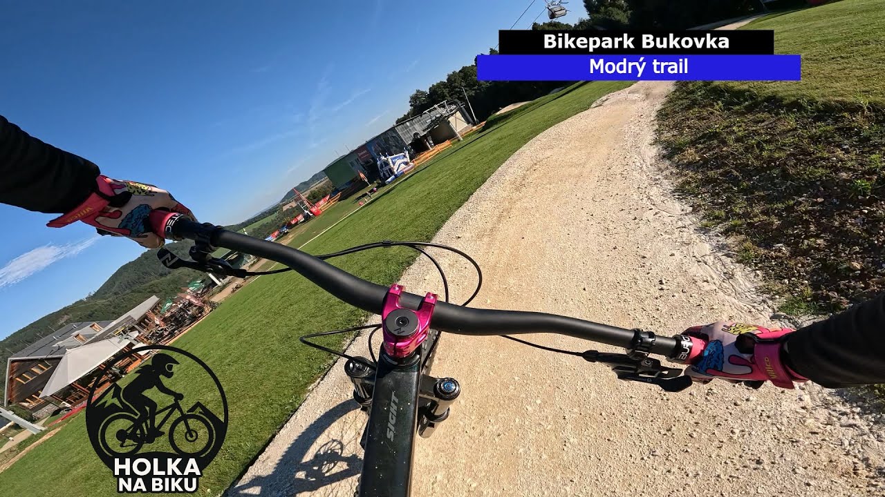 Trail park Bukovka #1 - Modrý trail - POV jízda - Holka na biku
