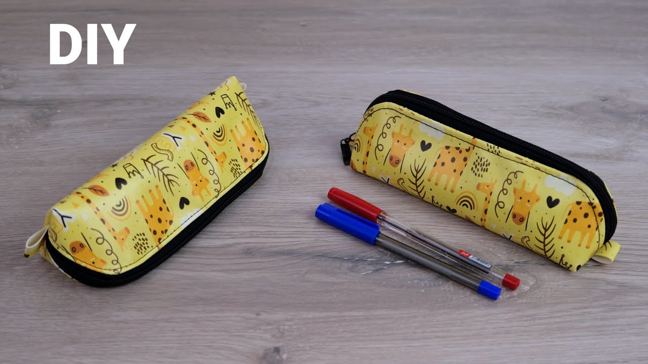 How to sew a simple pencil case  /آموزش جامدادی به همراه الگو