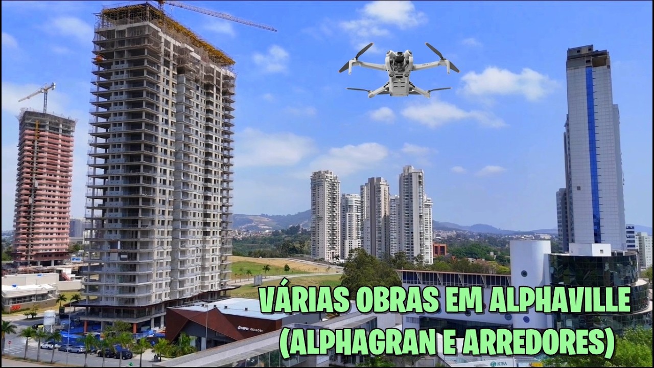 Drone em Alphaville: Diversas obras de edifícios no Alphagran e arredores - Barueri - São Paulo