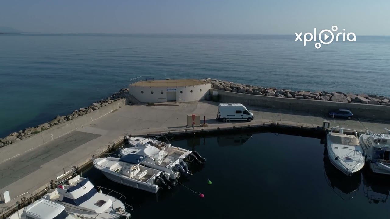 Solenzara port,  Corsica, Corse, France 2018.03 aerial video