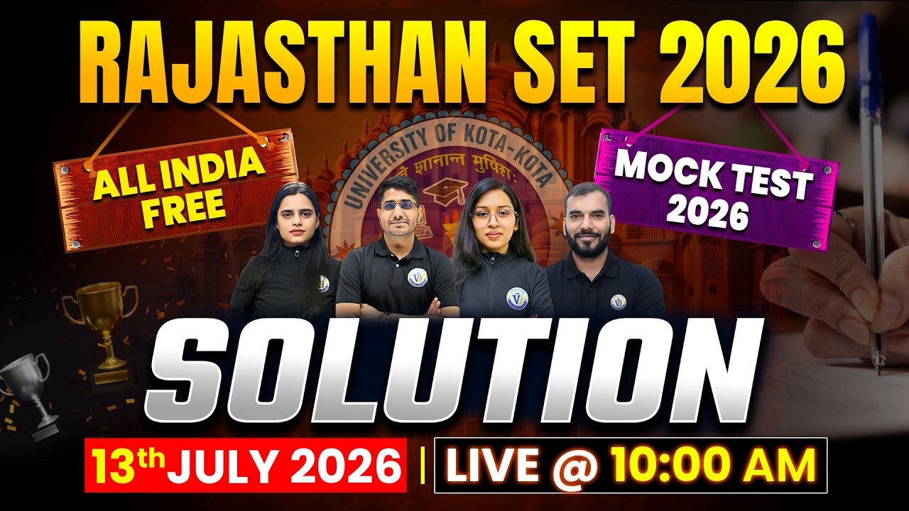 Rajasthan SET 2026 | All India Free Mock Test 2026 Solution Live | Rajasthan SET Test By Vision JRF