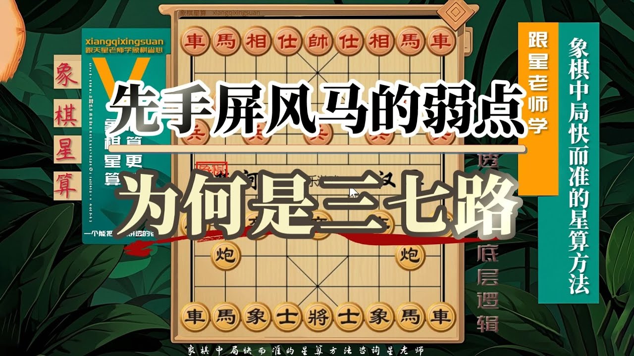 先手屏风马的弱点，为何是三七路，看完这个你就完全懂了哦