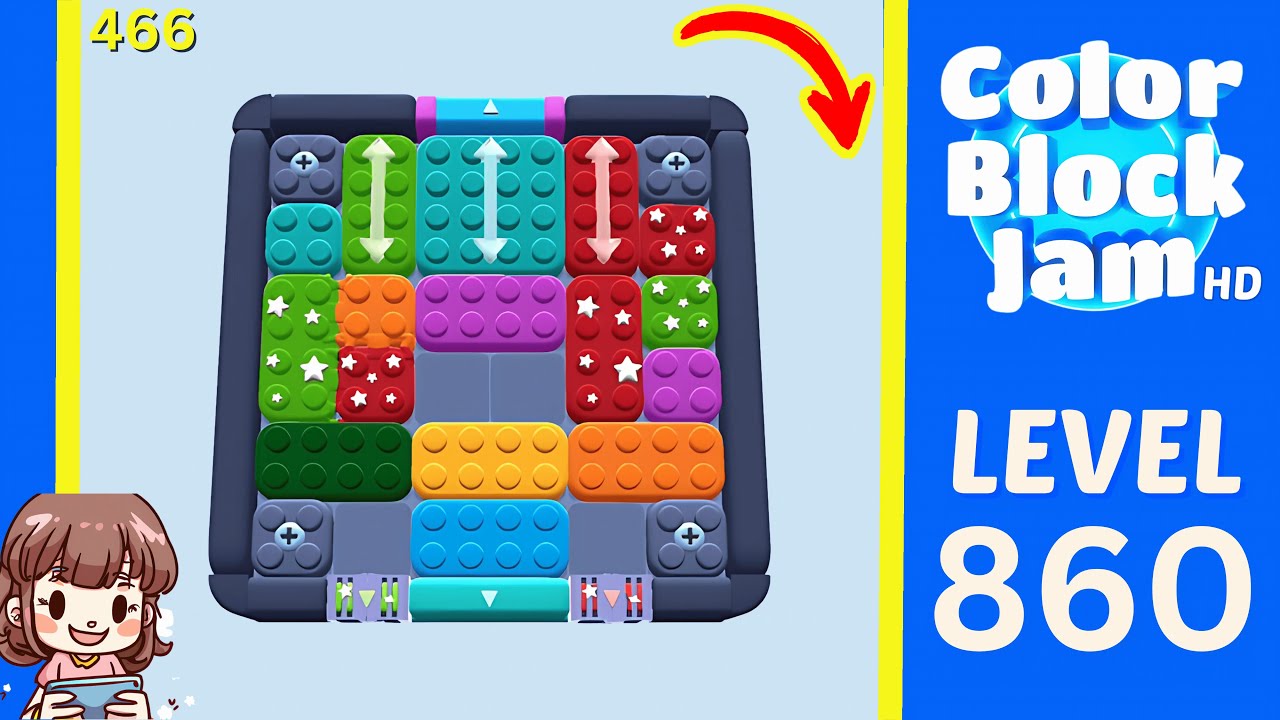 Color Block Jam Level 466 (860) Solution Walkthrough