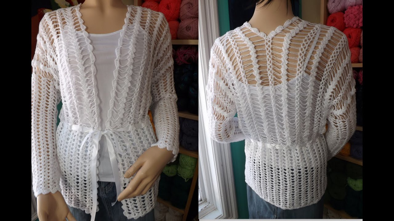 Crochet hairpin lace cardigan - with Ruby Stedman