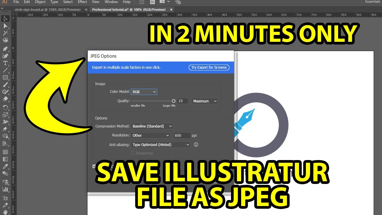 How To Save Illustrator File as JPEG