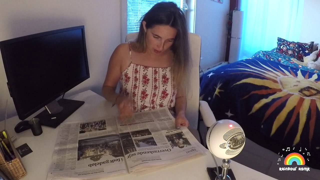 ASMR | Various speed newspaper page flipping + finger licking