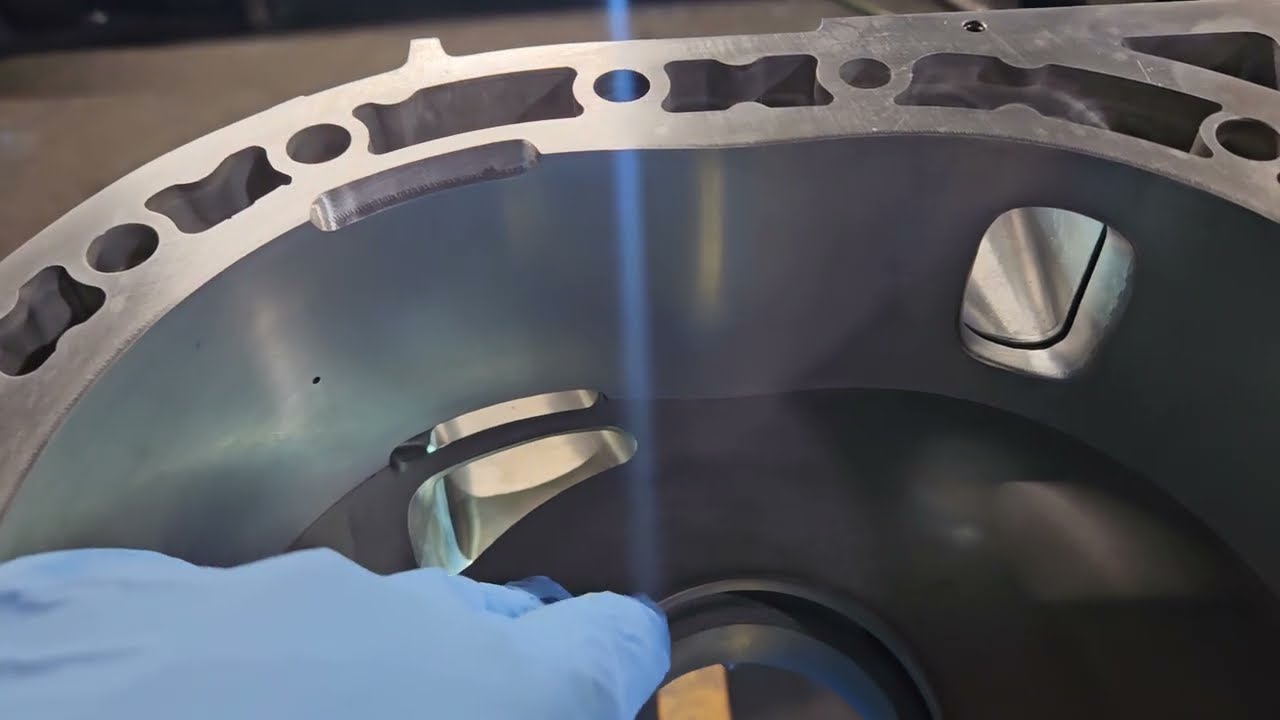 GT Bridgeport on Cosmo 13b housings - Rotor Housing Eyebrow cut, GT3 port KMR Rotary Tech Pt. 2