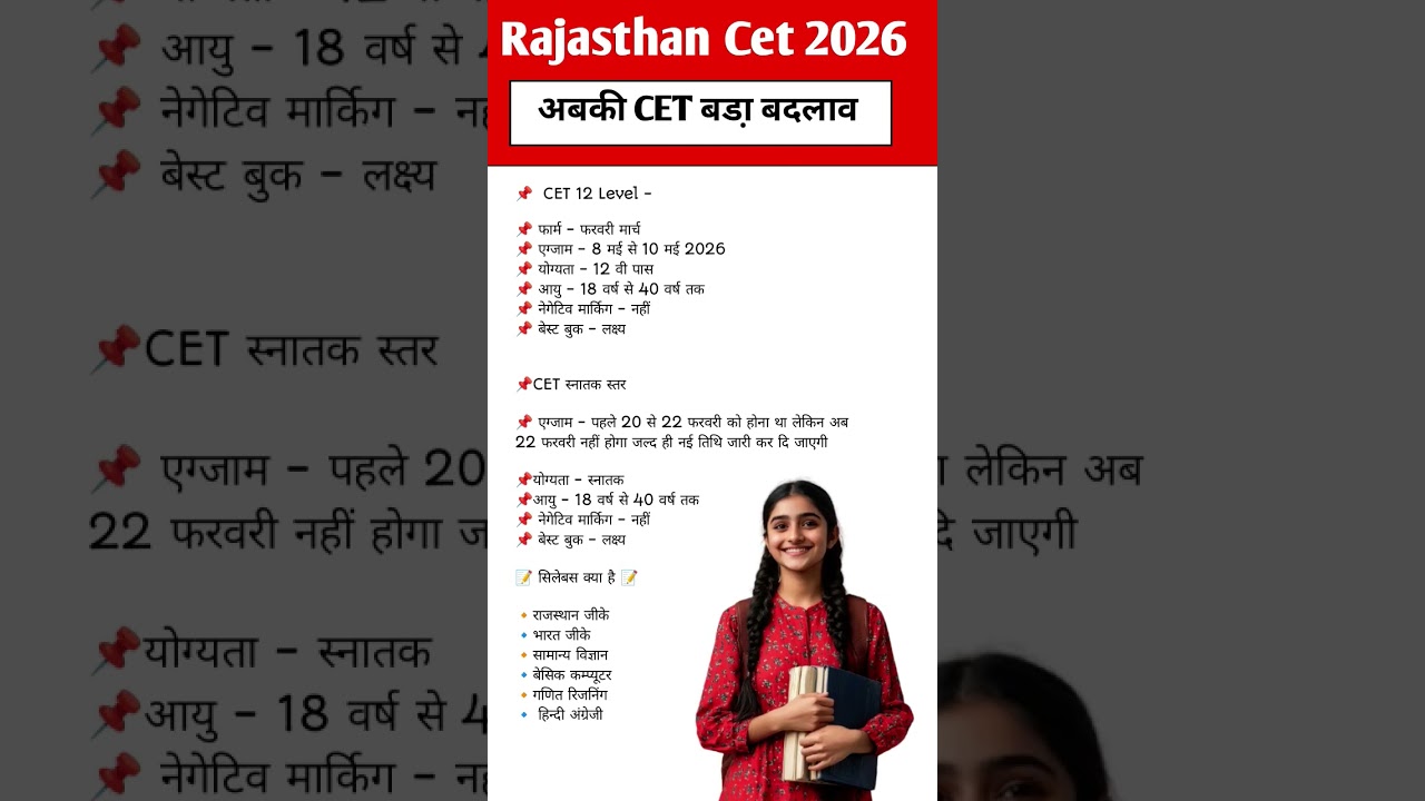 Rajasthan cet Form date 2025 | Cet graduation level Syllabus 2025 exam pattern #cet2026​​ #cetExam​​