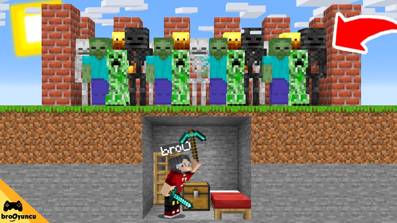 ZOMBİLERİN KALE SAVUNMASI - Minecraft