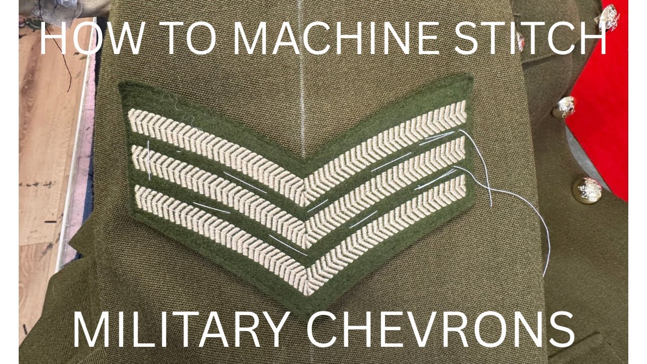How to machine stitch military chevrons on to military uniforms #britisharmedforces #britishsoldier