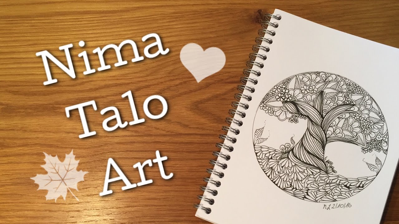 Tree of life speed drawing - Zentangle inspired doodleart