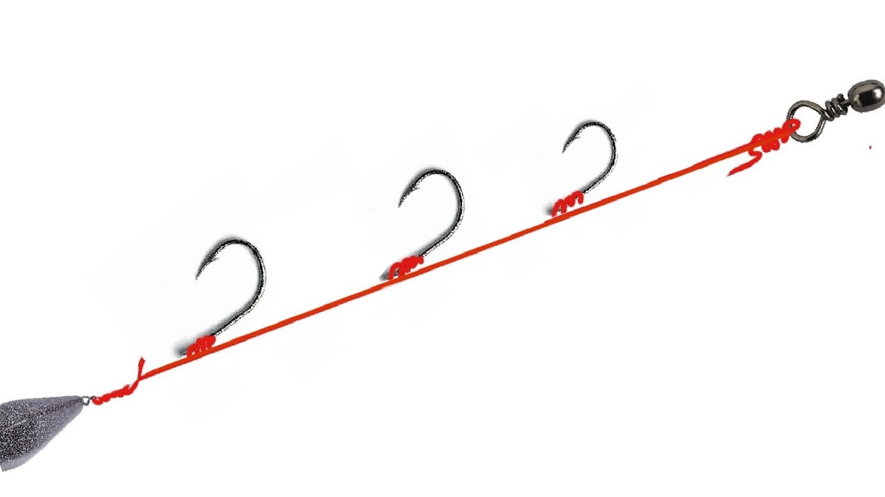 Comment attacher plusieurs hame&ccedil;ons sur une ligne ? how to tie 2,3,5,10 hooks on one fishing line?