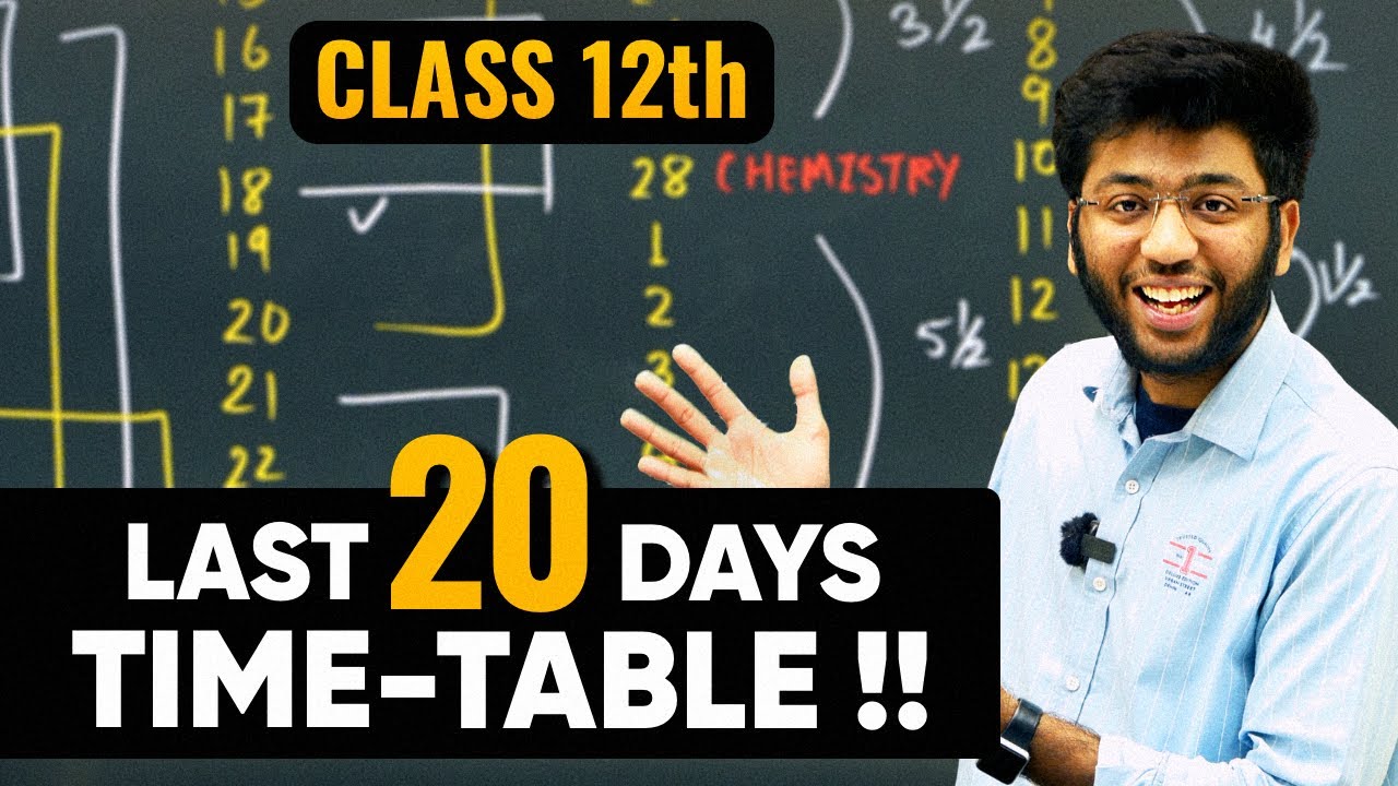 Class 12th: LAST 20 Days Timetable🔥| How to Study in Gaps?? @ShobhitNirwan17