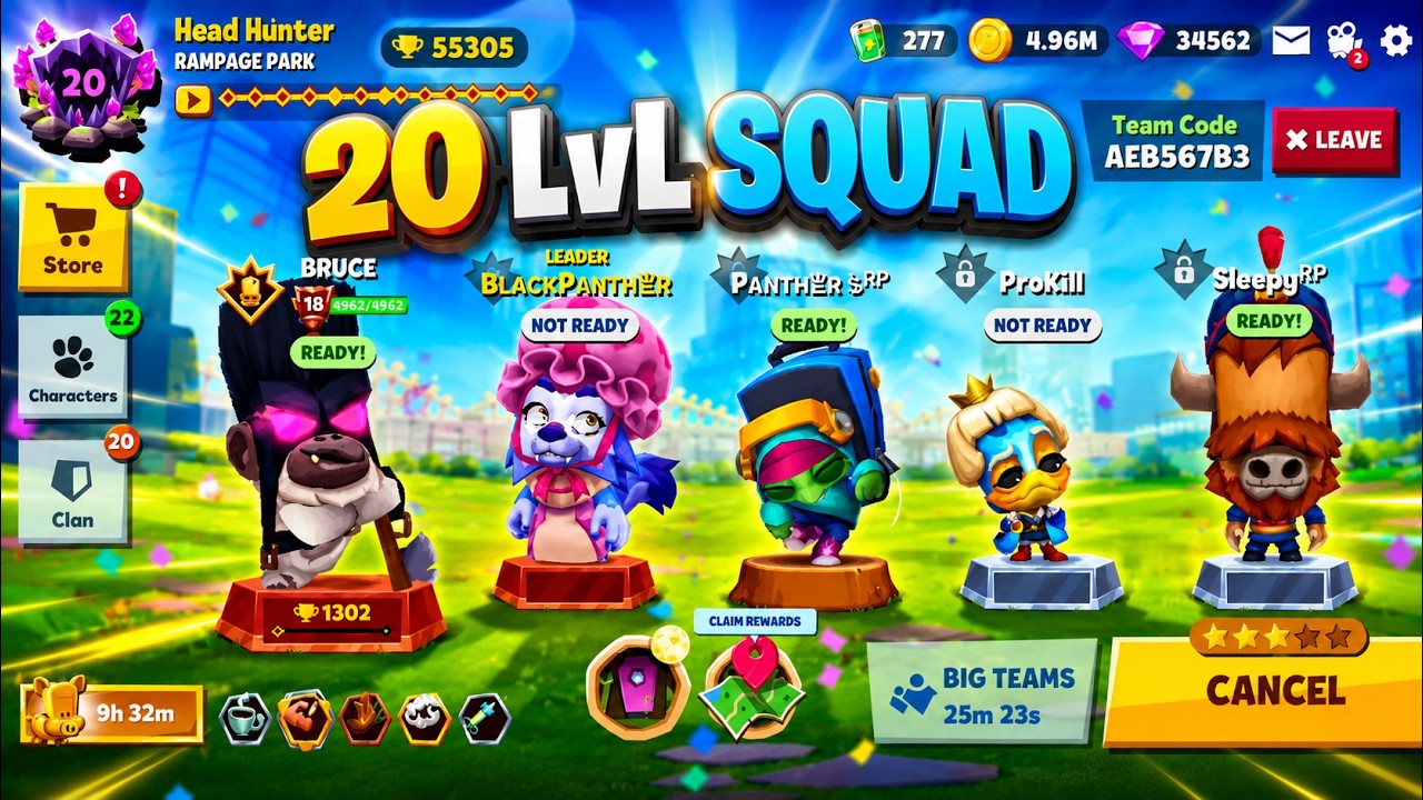 Zooba Squad Buck Larry Jack Bruce Shelly Romeo Head Hunter Zooba