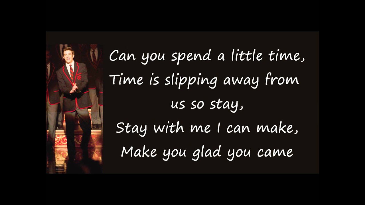 Glee(The Warblers) - Glad You Came (LYRICS) (Full Official Version) (HD & HQ)