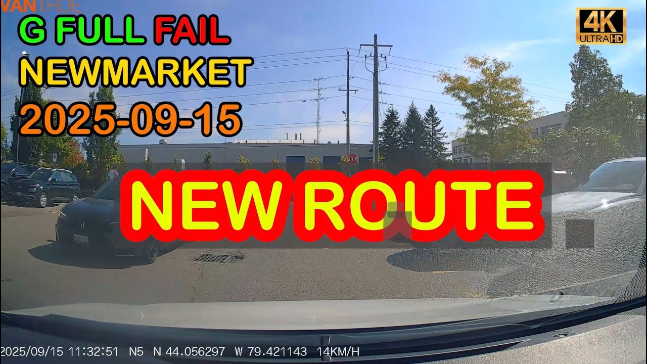 G FAIL Newmarket NEW ROUTE #newmarket  #drivetest #drivingexam #driverslicense #roadtest #driving