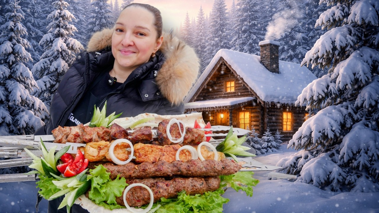 Шашлычный ассорти ЗИМНЯЯ СКАЗКА, цыганка готовит.