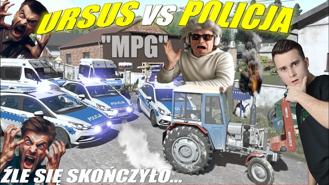 😨Ursus C330 vs Policja!😱 1000 KONI vs Radiowozy! = OKROPNY POMYSŁ! 