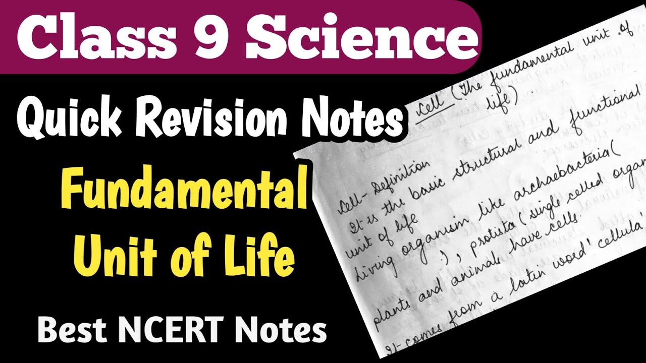 Class 9 Cell Notes | Fundamental Unit of Life | Class 9 Notes #mcqncert #cell #fundamentalunitoflife