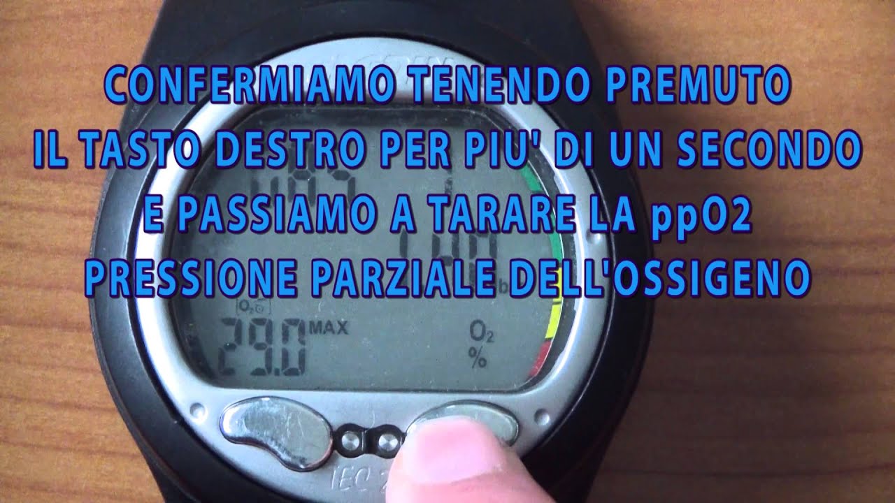 Computer Aldin Tec 2G - Come impostare la miscela nitrox.