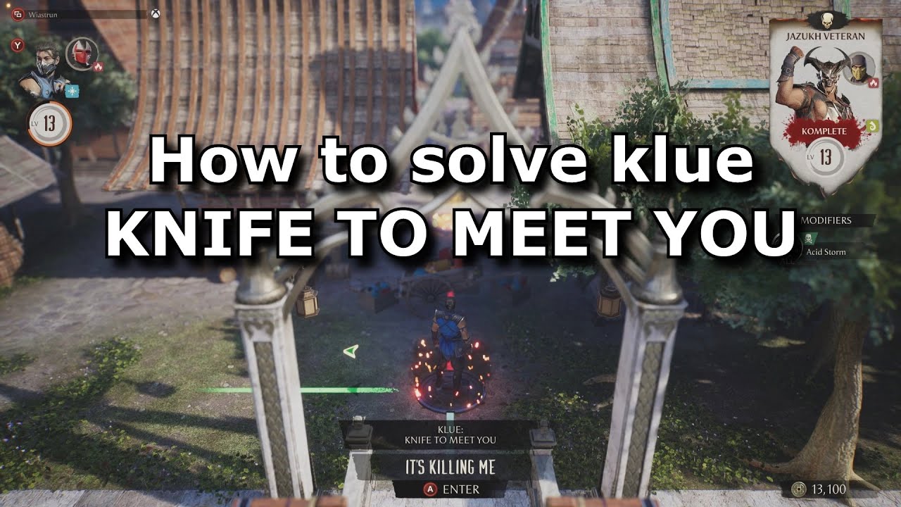 MK1 Invasions - How to solve klue KNIFE TO MEET YOU in Sun Do Festival mesa