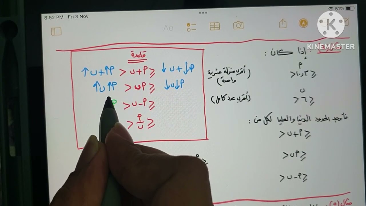 الحدود العليا والحدود الدنيا - تاسع ف١