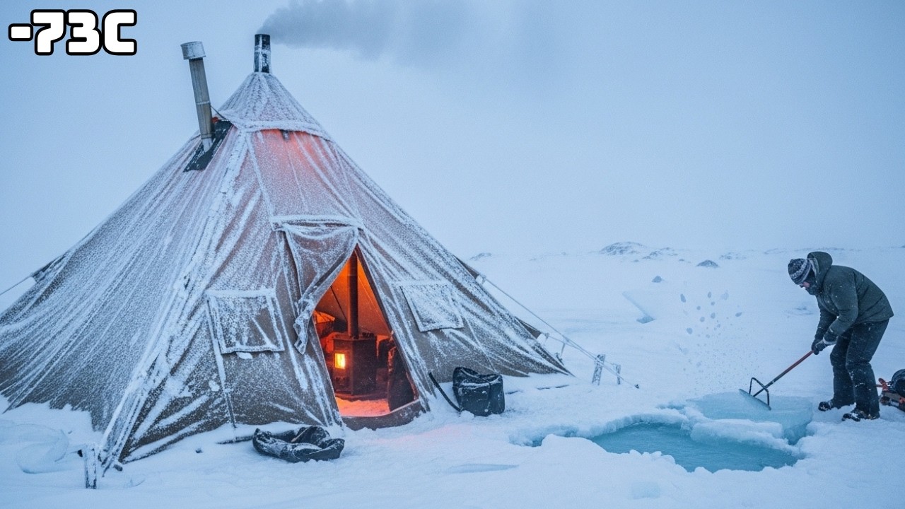 Trapped in a −73°C Arctic Blizzard | Winter Camping Alone